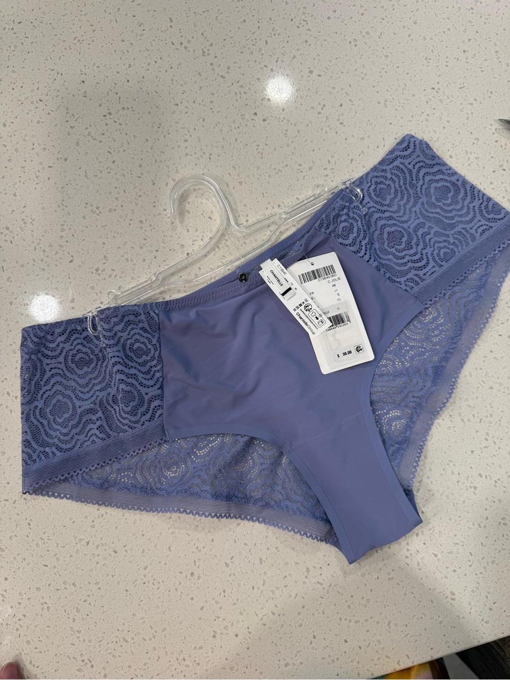 Chantelle Lace Hipster Panty in Periwinkle Blue